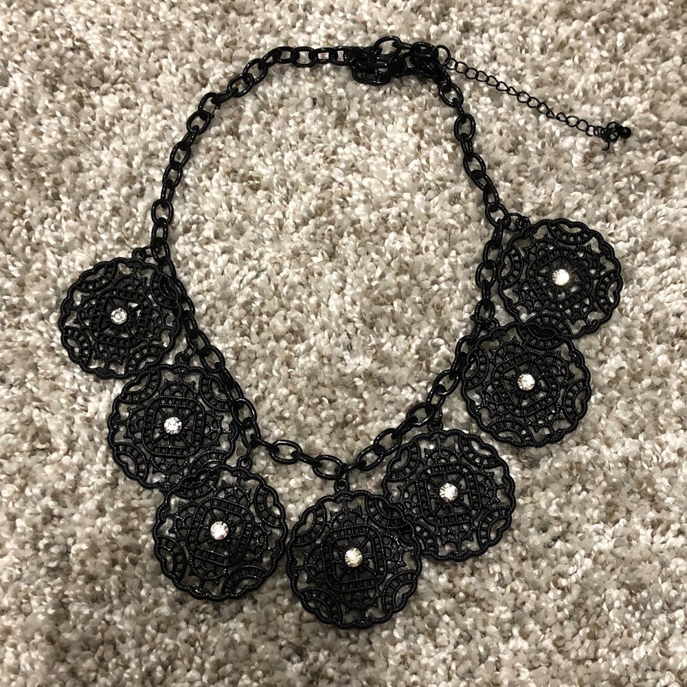 Black statement necklace